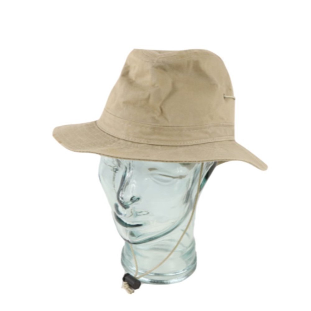 Vtg 80s Rockabilly Fedora Panama Safari Bush Hat Cap Beige Medium 7 7 1/8 USA